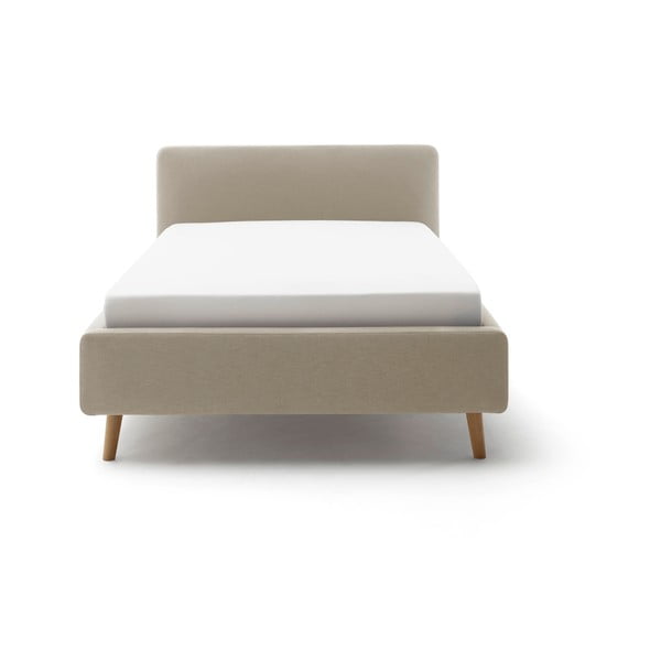 Svetlo rjava oblazinjena postelja brez letvenega dna 120x200 cm Mattis – Meise Möbel-image-4