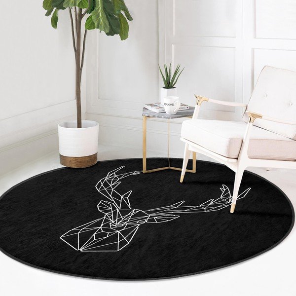 Črna pralna okrogla preproga primerna za robotski sesalnik ø 100 cm Comfort – Mila Home-image-2