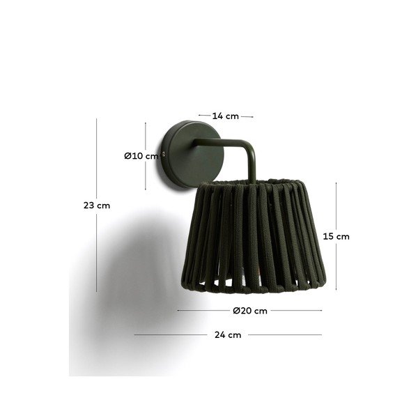 LED stenska zunanja svetilka s solarnim panelom (višina 23 cm) Aldet – Kave Home-image-4