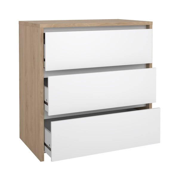 Bela komoda v hrastovem dekorju 80x84x48 cm Next – Tvilum-image-2