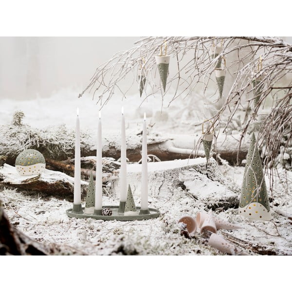 Zelena keramična viseča dekoracija Kähler Design Stožec, višina 18 cm-image-1