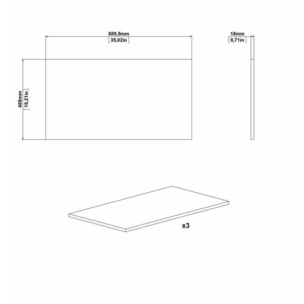 Dodatne police za omaro v kompletu 3 kos (širina 89 cm) Verona - Tvilum-image-2