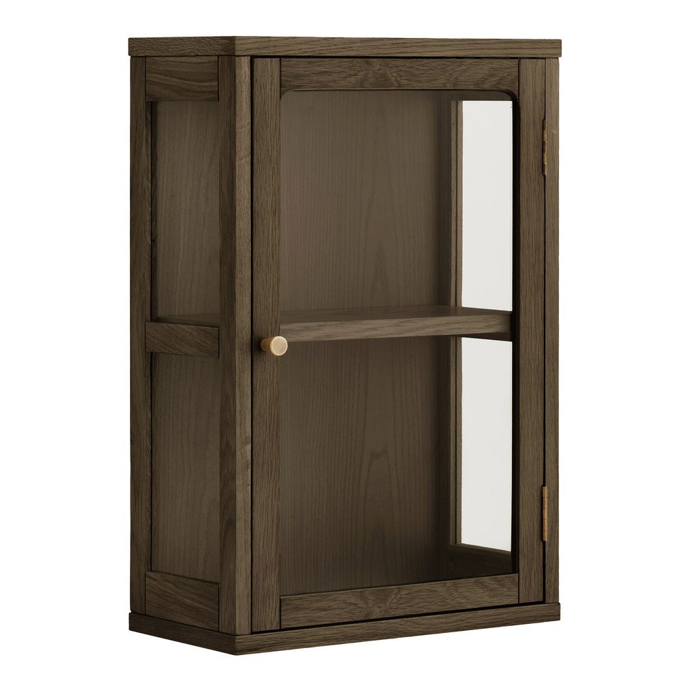 Temno rjava stenska vitrina v hrastovem dekorju 40x60x20 cm Zamora