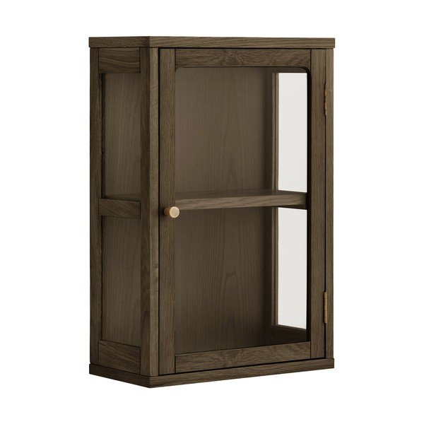 Temno rjava stenska vitrina v hrastovem dekorju 40x60x20 cm Zamora – House Nordic