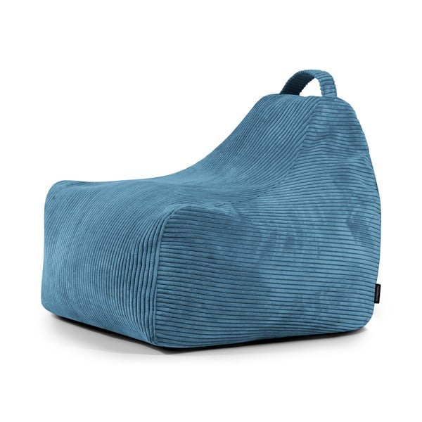Modra otroška vreča za sedenje iz rebrastega žameta Game Amuse – SLOWDOWN