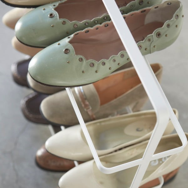 Belo kovinsko stojalo za čevlje Tower – YAMAZAKI-image-4