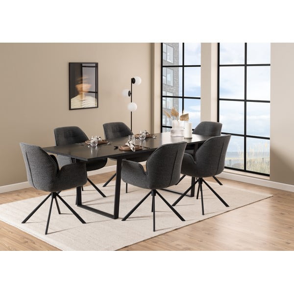 Temno siv oblazinjen jedilni stol Aura – Actona-image-3