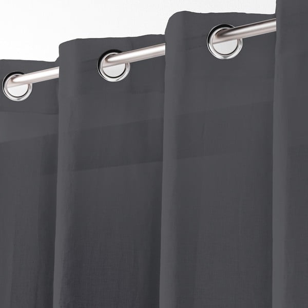 Antracitno siva prosojna zavesa 140x280 cm Telma – douceur d'intérieur-image-1