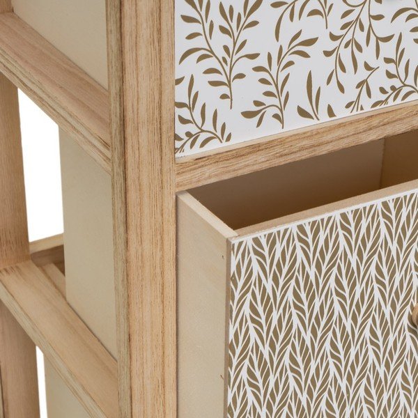 Visoka komoda iz masivne pavlovnije v naravni barvi 34x78 cm – Casa Selección-image-1