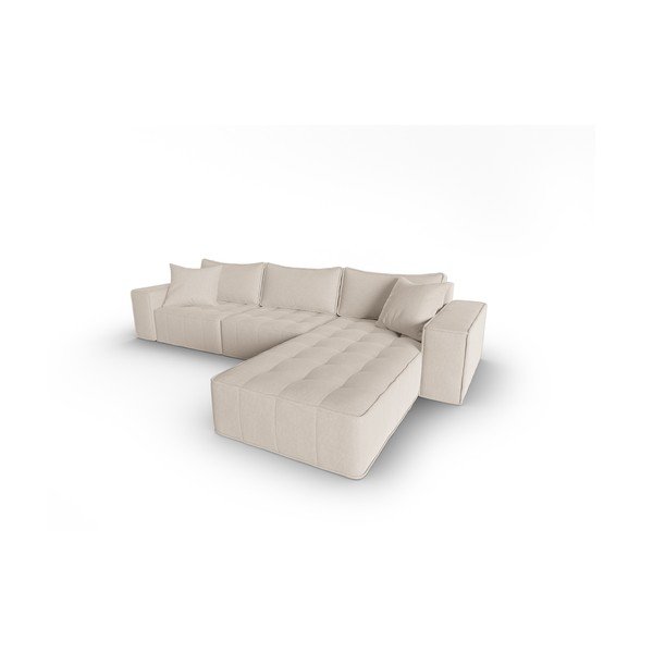 Bež kotna sedežna garnitura (desni kot) Mike – Micadoni Home-image-3