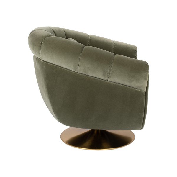 Olivno zelen žametni fotelj Dutchbone Članica-image-2