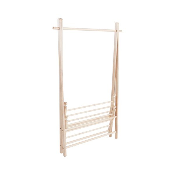 Stojalo za oblačila iz masivnega bora v svetli naravni barvi 100x150x41 cm Cole – Jotex-image-2