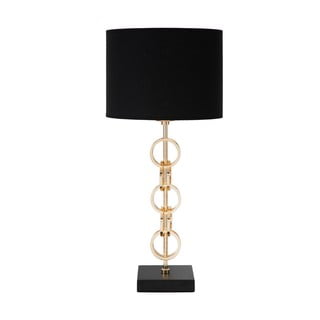 Namizna svetilka v črni in zlati barvi Mauro Ferretti Glam Rings, višina 54,5 cm