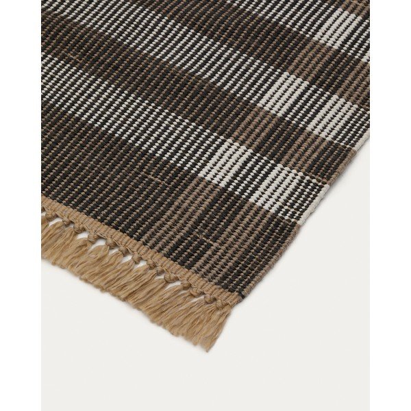 Črna obojestranska/ročno tkana preproga 60x90 cm Barani – Kave Home-image-3