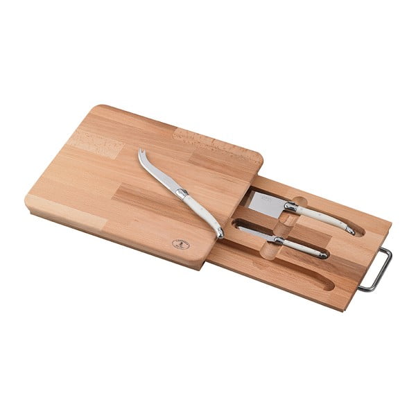 3-delni komplet orodja za sir z desko za rezanje iz bukovega lesa Jean Dubost