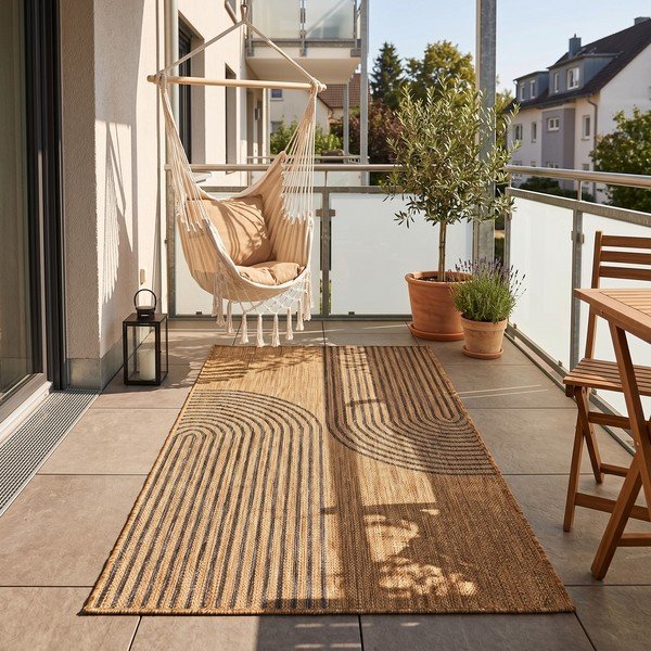 Črna/rjava notranja in zunanja preproga 80x150 cm Mira 1453 – Ayyildiz Carpets-image-1
