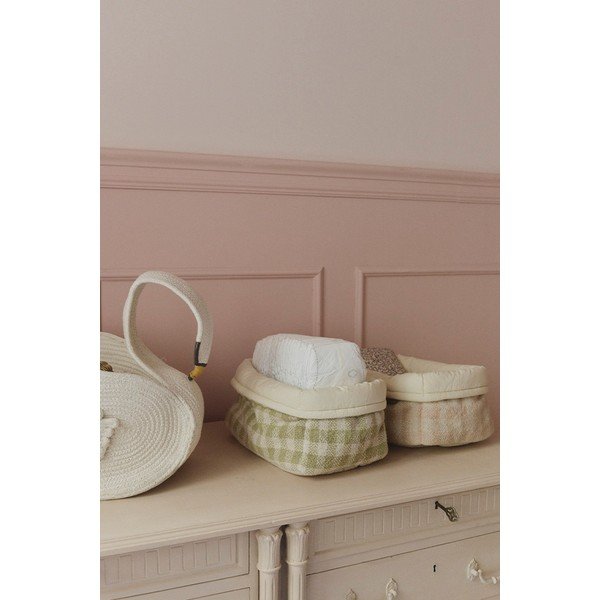 Svetlo zelena tekstilna otroška košara za shranjevanje 30x20x20 cm Swan Matcha – Lorena Canals-image-1