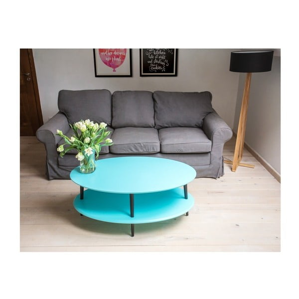 Bela kavna mizica s polico Ragaba OVO-image-4