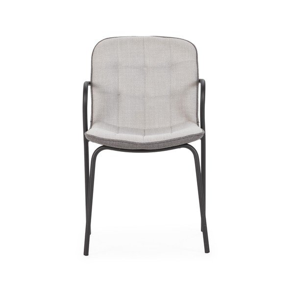 Svetlo siv oblazinjen jedilni stol z nasloni za roke Angie – Marckeric-image-2