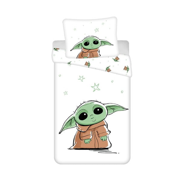 Bombažna otroška posteljnina 140x200 cm Star Wars Baby Yoda – Jerry Fabrics