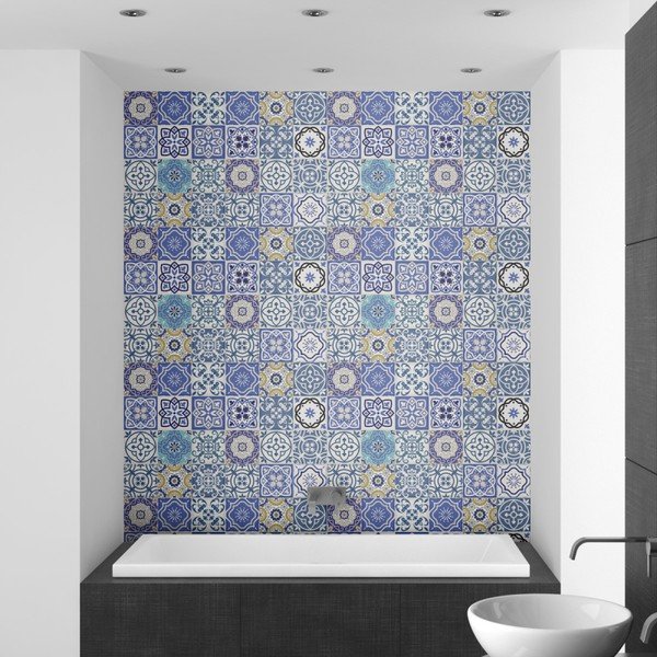 Komplet 24 stenskih nalepk Ambiance Wall Stickers Tiles Flamenco, 10 x 10 cm-image-1