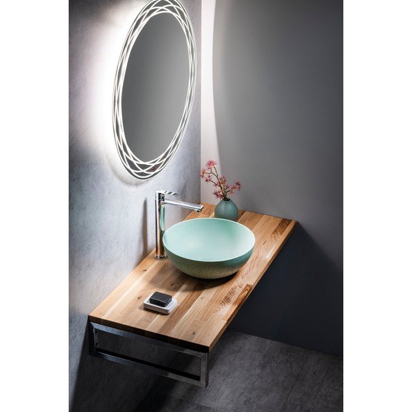 Pult omarice za umivalnik iz masivnega hrasta v naravni barvi 100x50 cm Woody – Sapho-image-1