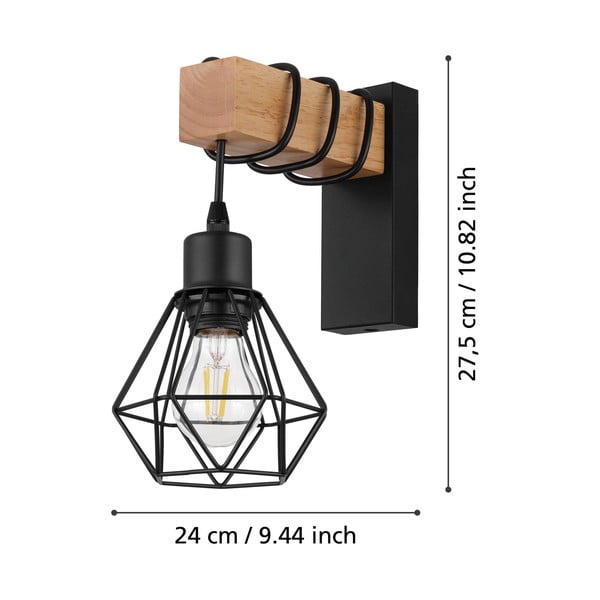Črna stenska svetilka TOWNSHEND 5 – EGLO-image-2