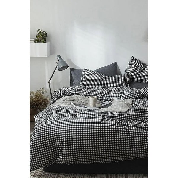 Siva podaljšana posteljnina za zakonsko posteljo z rjuho 200x220 cm - Mila Home