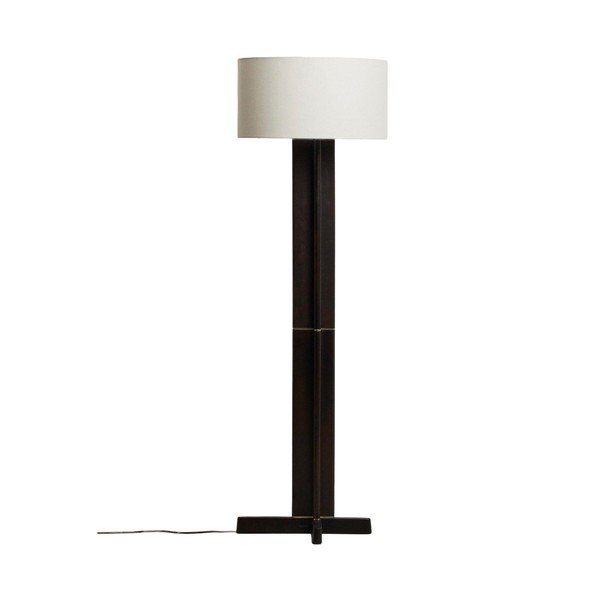 Bela/temno rjava stoječa svetilka s tekstilnim senčilom (višina 150,5 cm) Niani – Kave Home