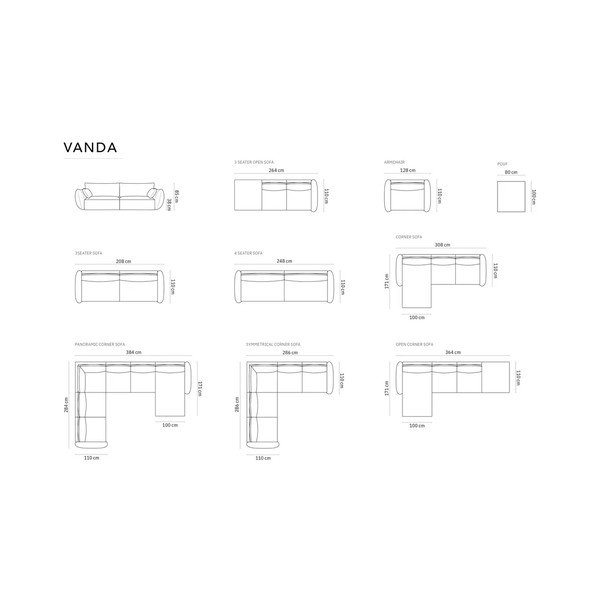 Opečnato oranžen tabure iz šenilje Vanda – Mazzini Sofas-image-4