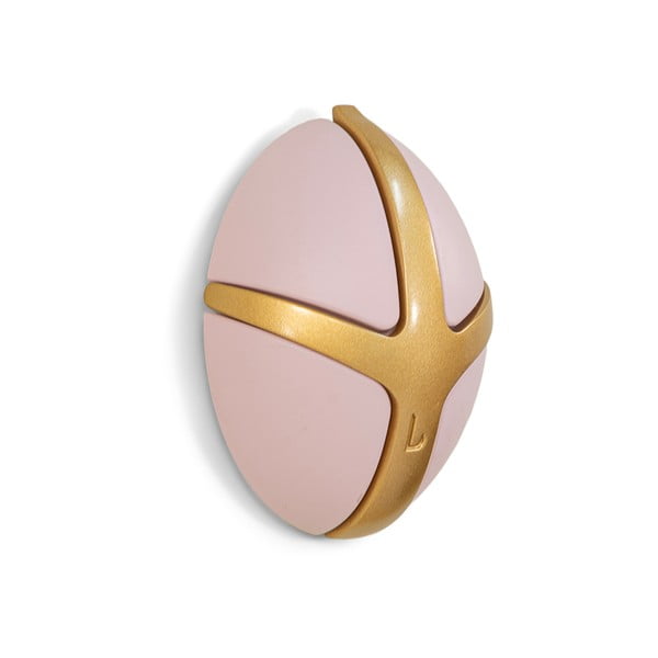 Svetlo rožnat/v zlati barvi plastičen stenski obešalnik Tick – Spinder Design