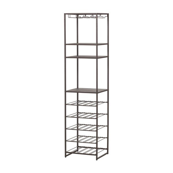Temno rjava vinska omara število steklenic 25, 45x185x40 cm Reese – WOOOD