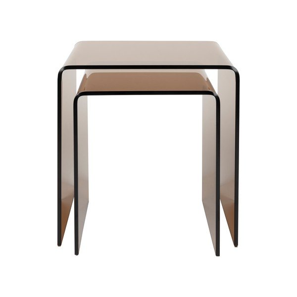 Steklene stranske mizice v kompletu 2 ks 40x45 cm Vetro – Dutchbone-image-2