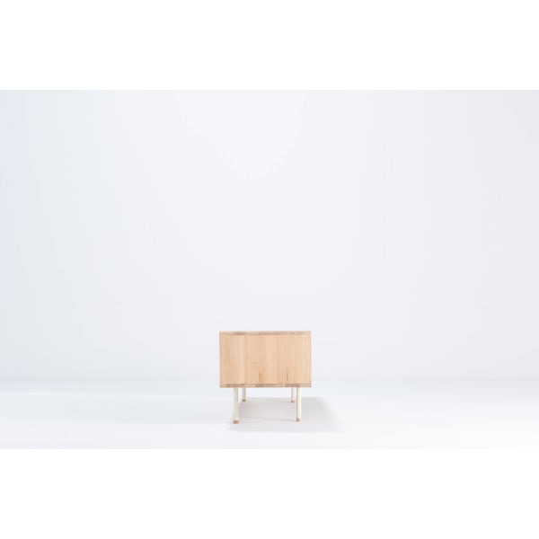 Bela TV omarica iz masivnega hrasta 200x48 cm Fina – Gazzda-image-4