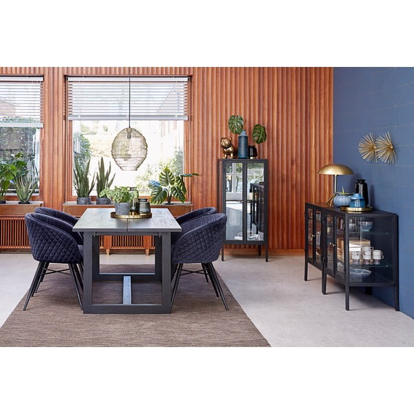 Črna vitrina Canett Nino, višina 131 cm-image-1