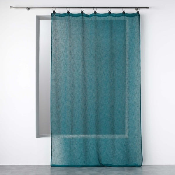 Modrozelena prosojna zavesa iz tančice 140x240 cm Linka – douceur d'intérieur