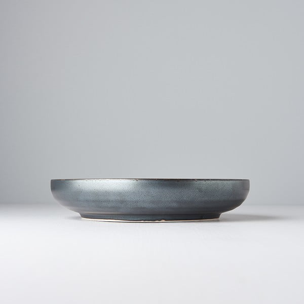 Črno-siv keramičen krožnik z dvignjenim robom MIJ Pearl, ø 22 cm-image-1