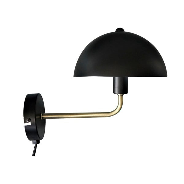 Črno-zlata stenska svetilka Leitmotiv Bonnet, višina 25 cm
