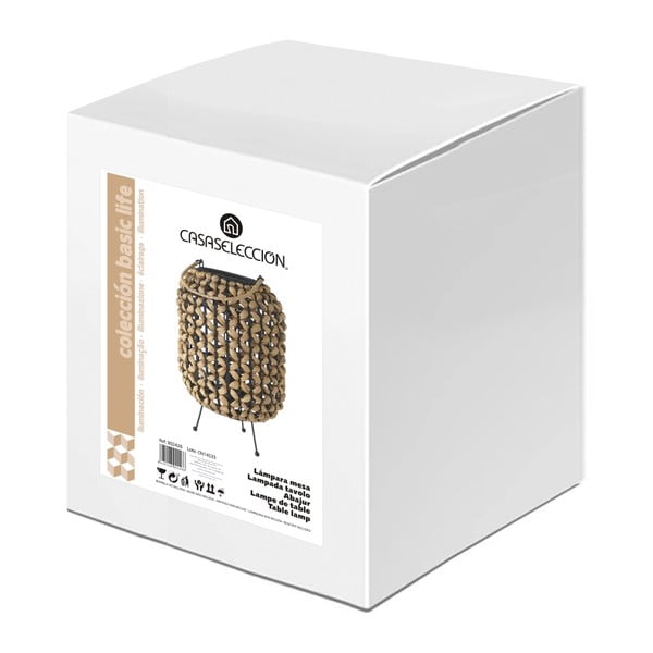 Črna/naravna namizna svetilka s senčnikom iz vodne hijacinte (višina 30 cm) – Casa Selección-image-4