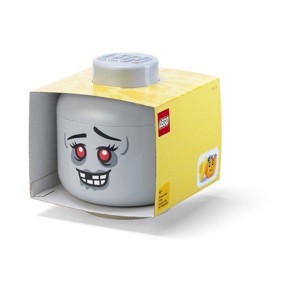 Siva plastična otroška škatla za shranjevanje ø 24x27 cm Head Zombie L – LEGO®-image-2