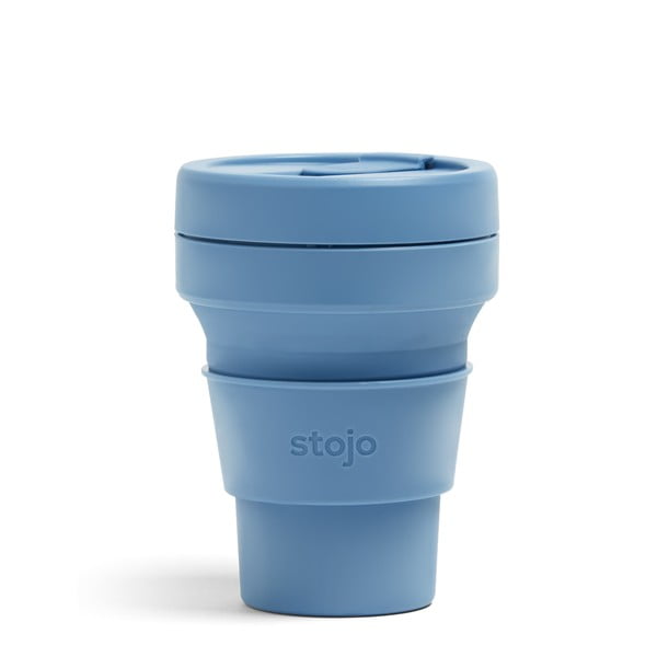 Modra zložljiva skodelica to go Stojo Pocket Cup Steel, 355 ml
