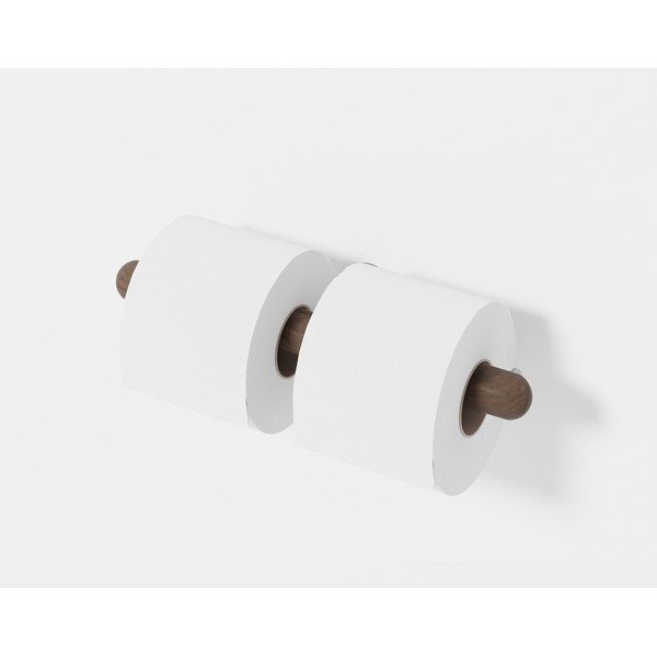 Stenski nosilec toaletnega papirja iz orehovega lesa Wireworks Yoku Walnut-image-1