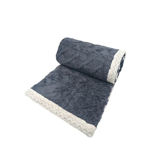 Siva odeja iz sherpa flisa 150x200 cm Island – My House