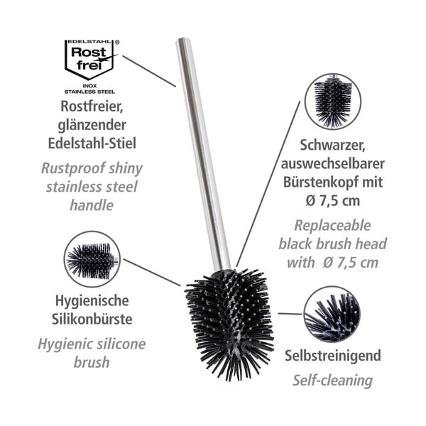 Nadomestna WC ščetka z ročajem iz nerjavečega jekla Wenko-image-3