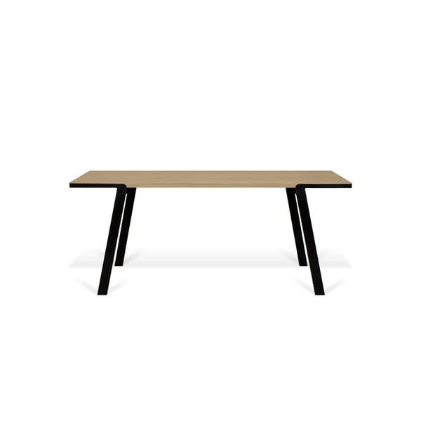 Jedilna miza s hrastovim vrhom in črnimi nogami TemaHome Drift, 180 x 90 cm