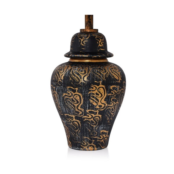 Črna namizna svetilka s tekstilnim senčilom (višina 54 cm) Derin – Opviq lights-image-3