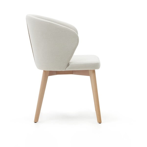 Kremno bel oblazinjen jedilni stol Darice – Kave Home-image-3