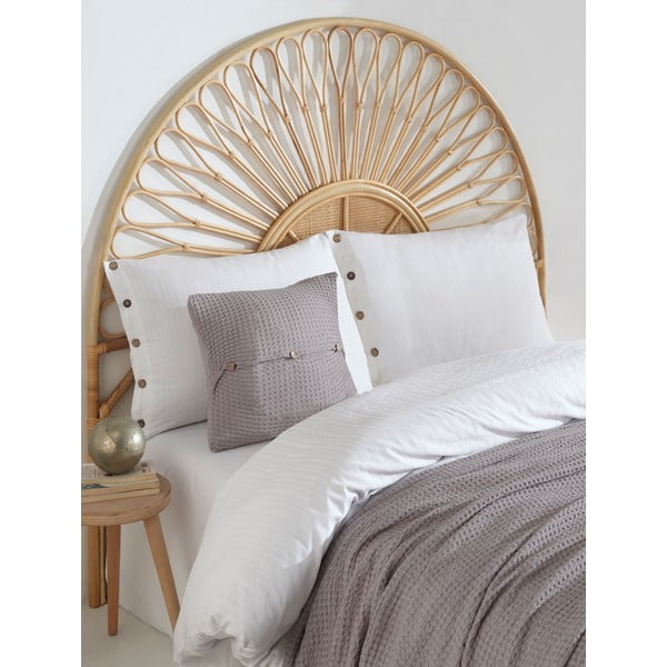 Bela podaljšana posteljnina za zakonsko posteljo iz renforce bombaža 240x220 cm Como Striped – Mila Home Luxury-image-2