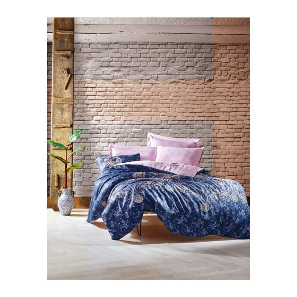 Prevleka za zakonsko posteljo z bombažnim satenom Kaseyo, 200 x 220 cm