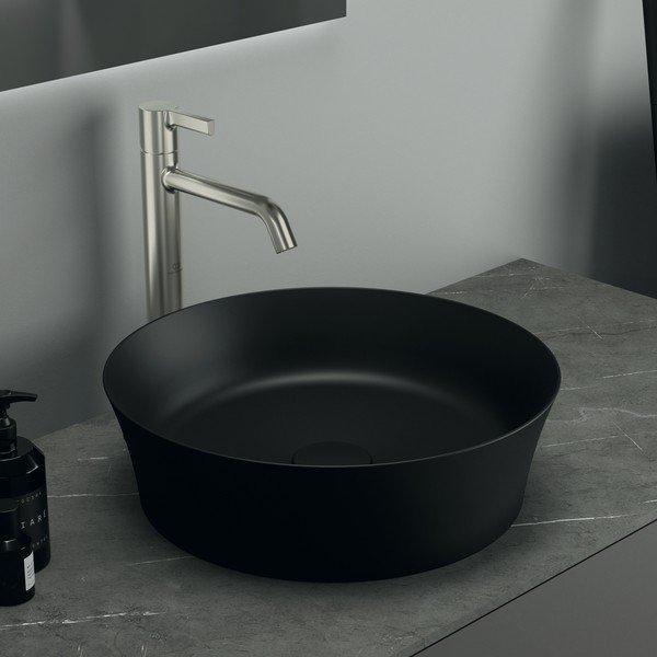 Mat črn keramičen okrogel umivalnik ø 40 cm Ipalyss – Ideal Standard-image-1